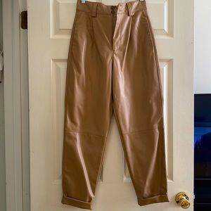 Zara faux leather pants🤎